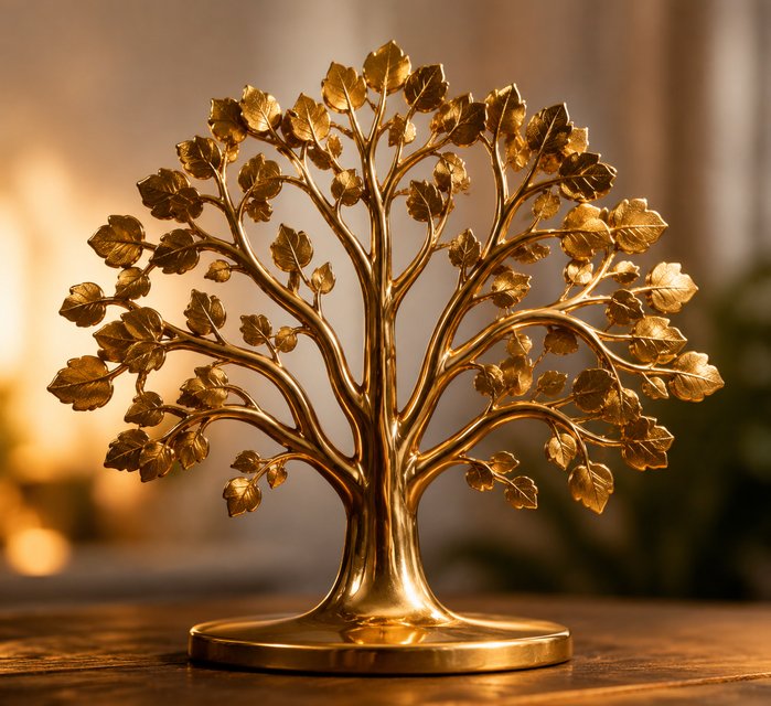 Gold tree sculpture representing Bloodline
