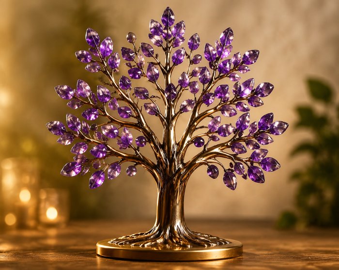 Purple crystal tree representing Lost in the Shadows