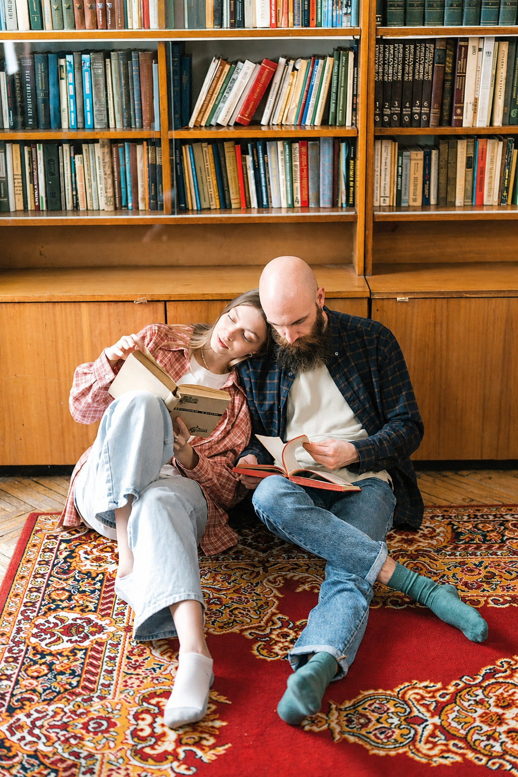 Couple reading together