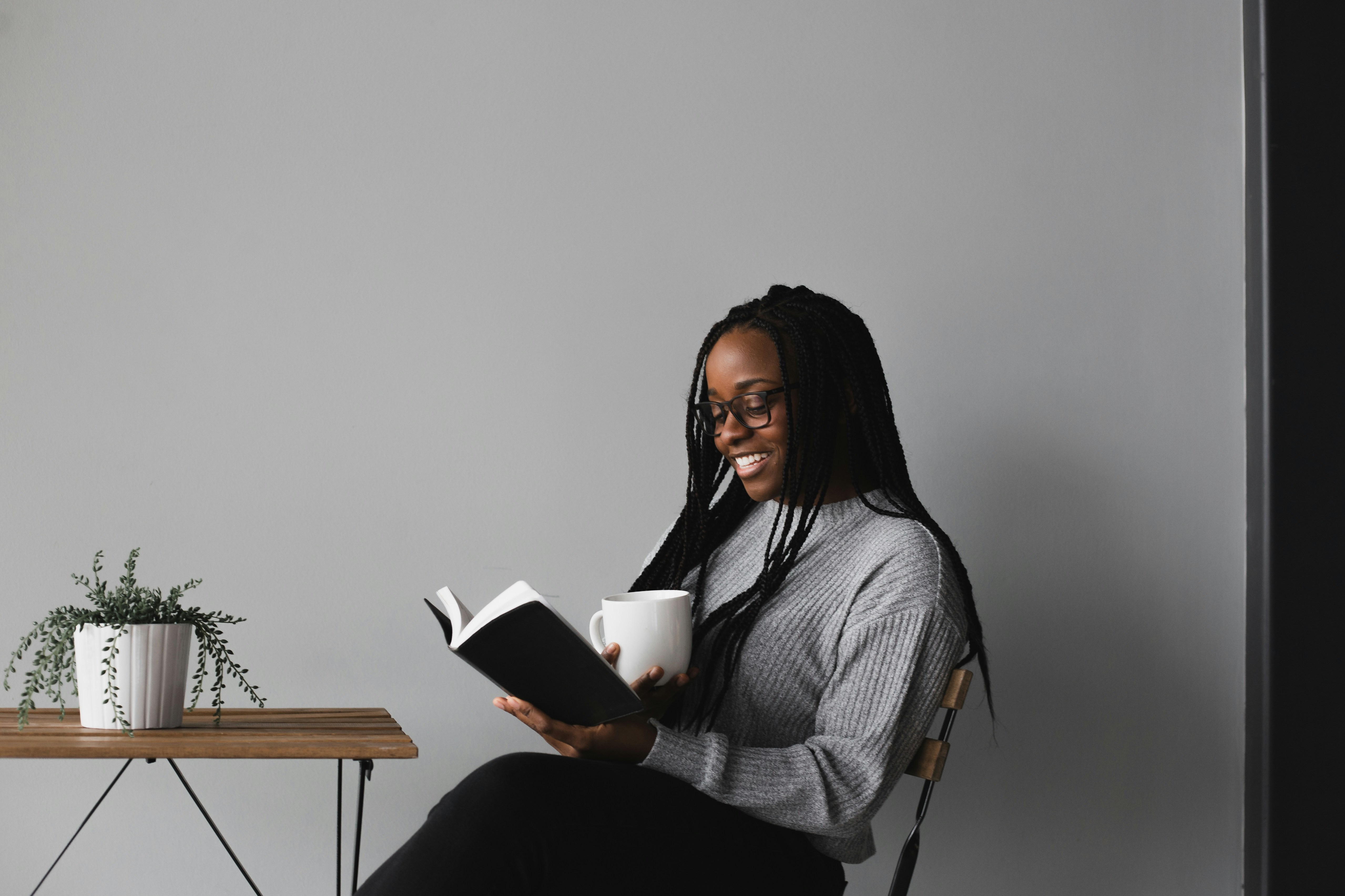 Reader finding peace in a book