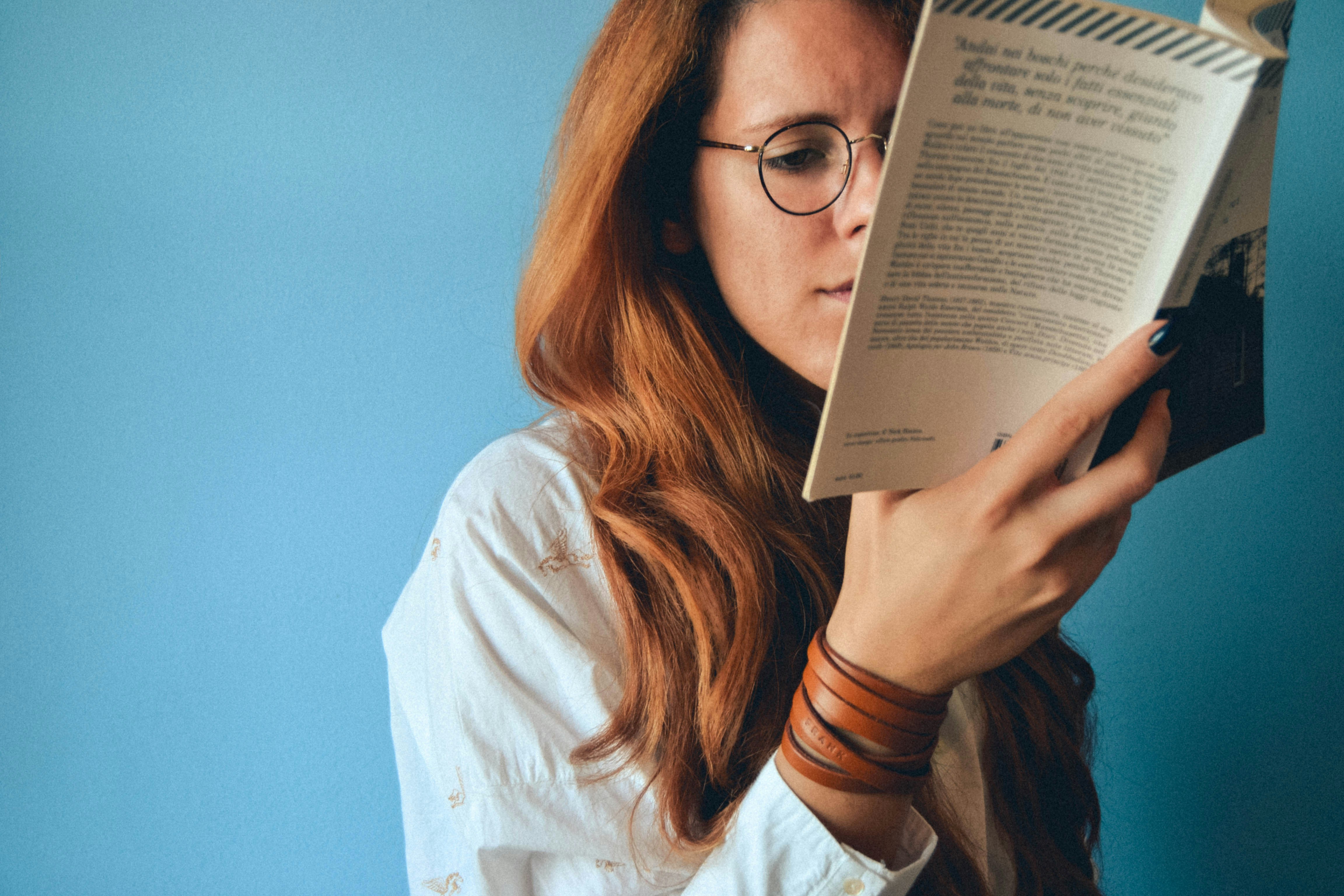 Woman deep in a book