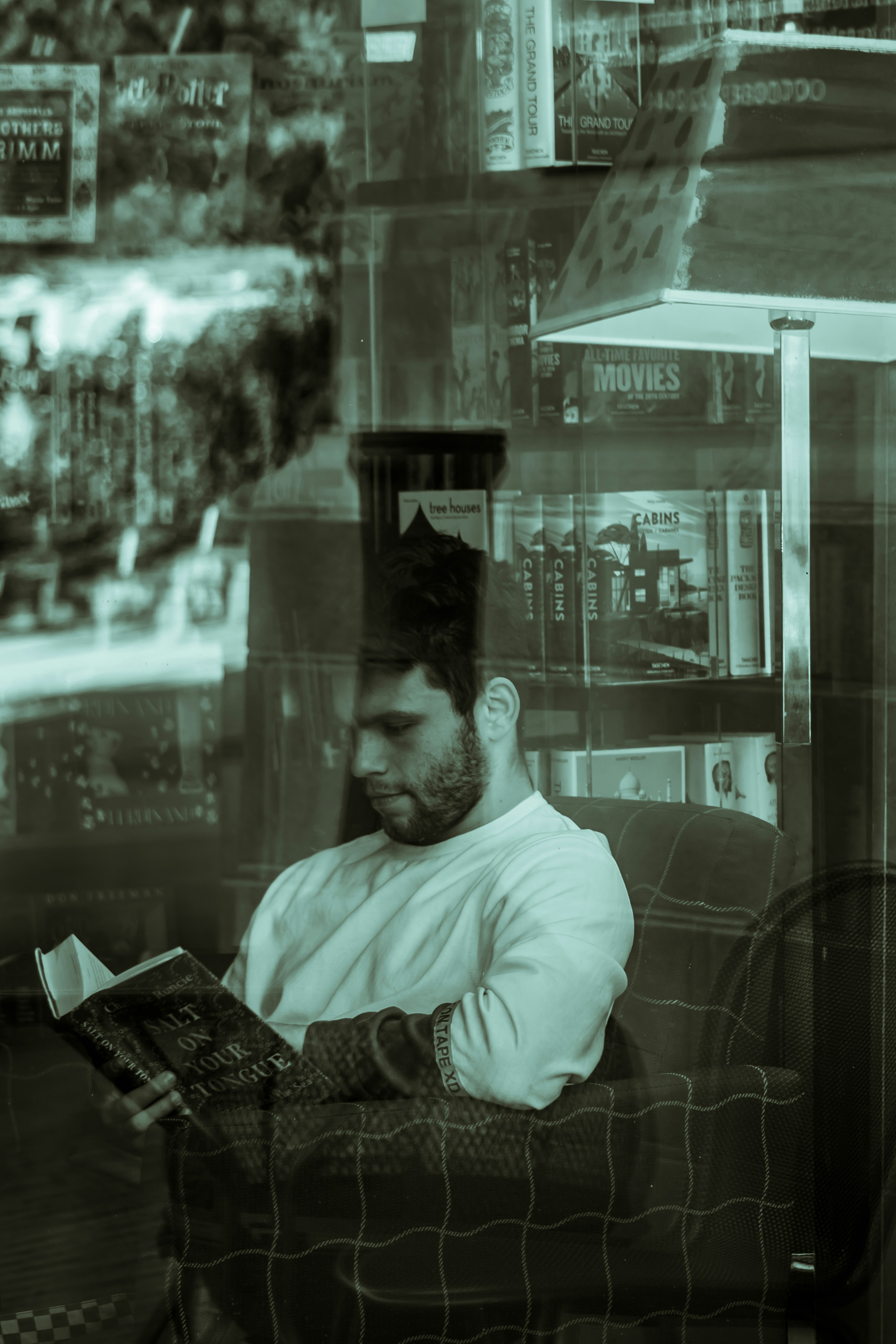 Man reading in quiet contemplation